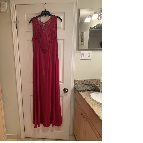 La Scala Red Formal Dress Evening Dress Size Large - Picture 2 of 3